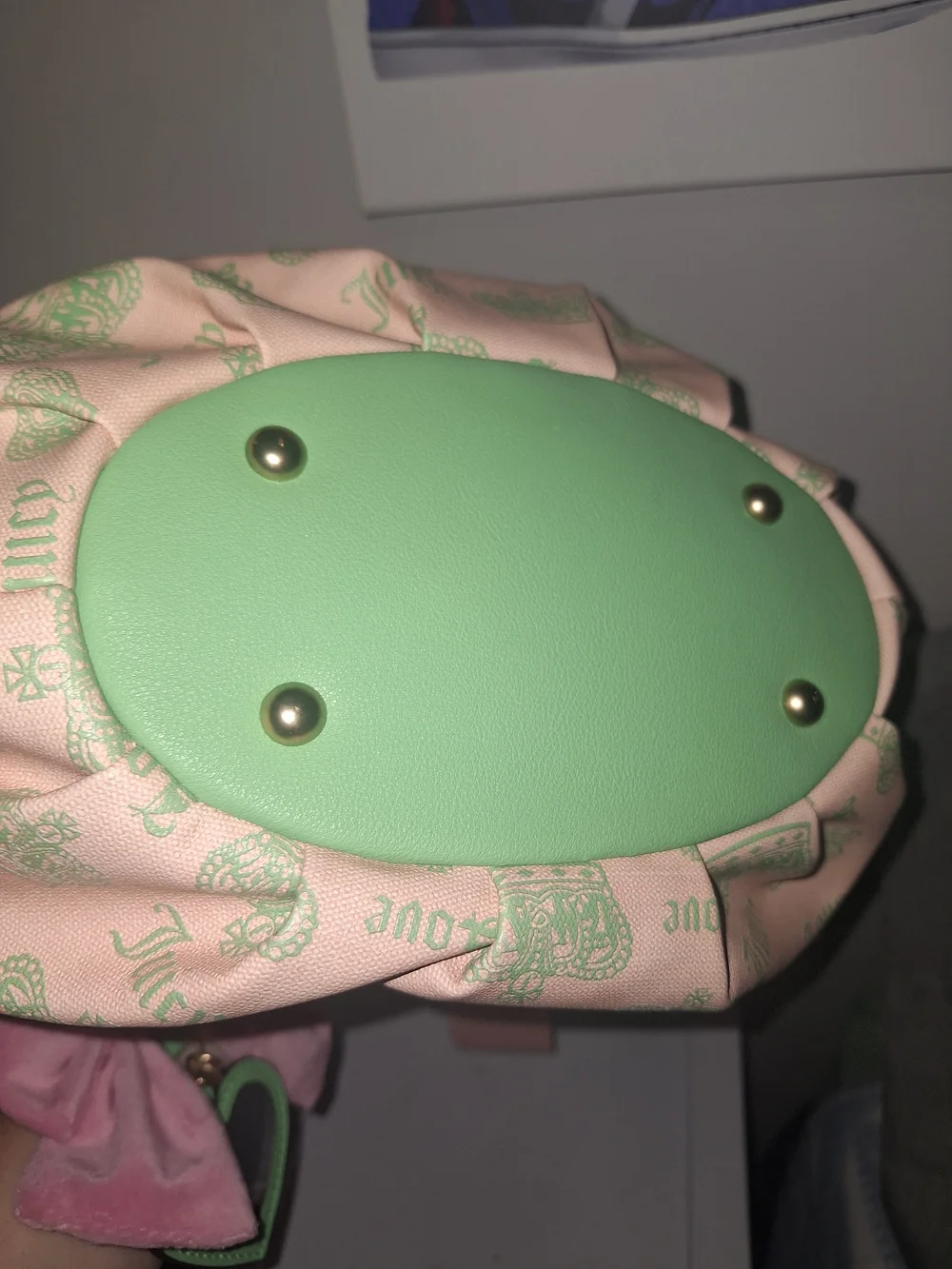Juicy Couture Pink & Mint Green Bow-Accent Satchel Bag - Picture 8 of 8